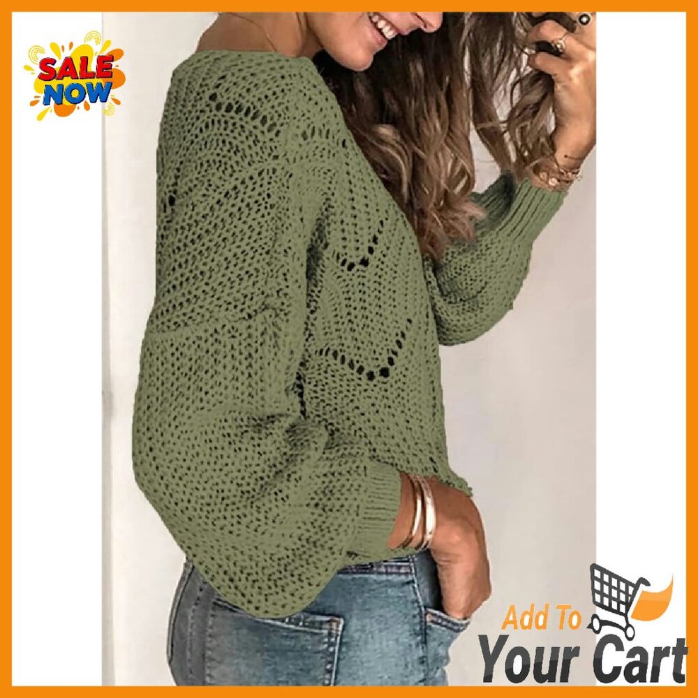 Soft Cable Knit Pullover Sweater Long Sleeve Crew… - image 5